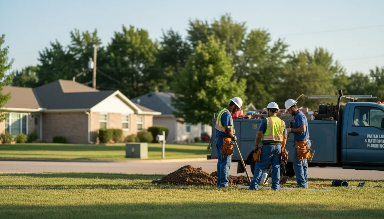 Residential water line and bathroom plumbing service in Mount Sterling, IA